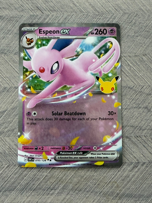 Espeon EX 070/128 30th Celebration Pokémon Card - English