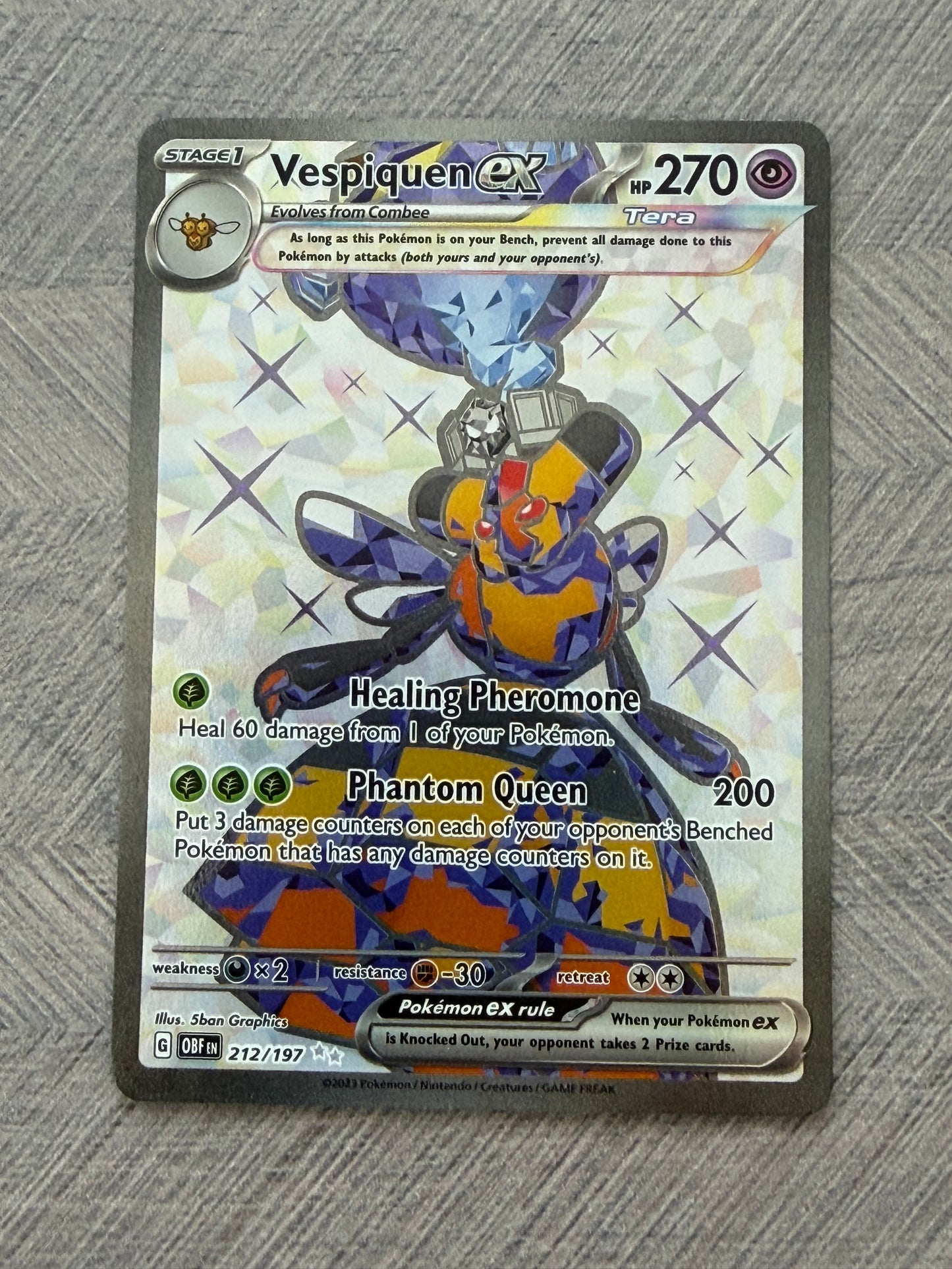 Vespiquen EX 212/197 Full Art Obsidian Flames Pokémon Card - English