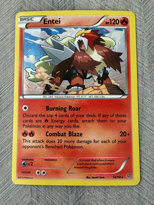 Entei 14/98 Holo Ancient Origins Pokémon Card - English
