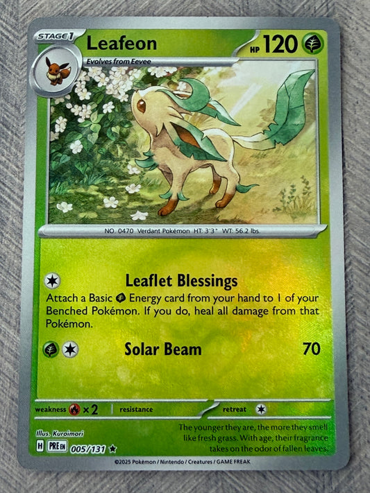 Leafeon 005/131 Poke Ball Rev Holo Prismatic Evolutions Pokémon Card - English