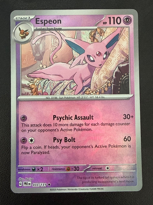 Espeon 033/131 Masterball Prismatic Evolutions Pokémon Card - English