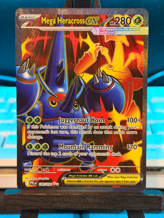 Mega Heracross Full Art 108/094 Phantasmal Flames Pokémon Card - English