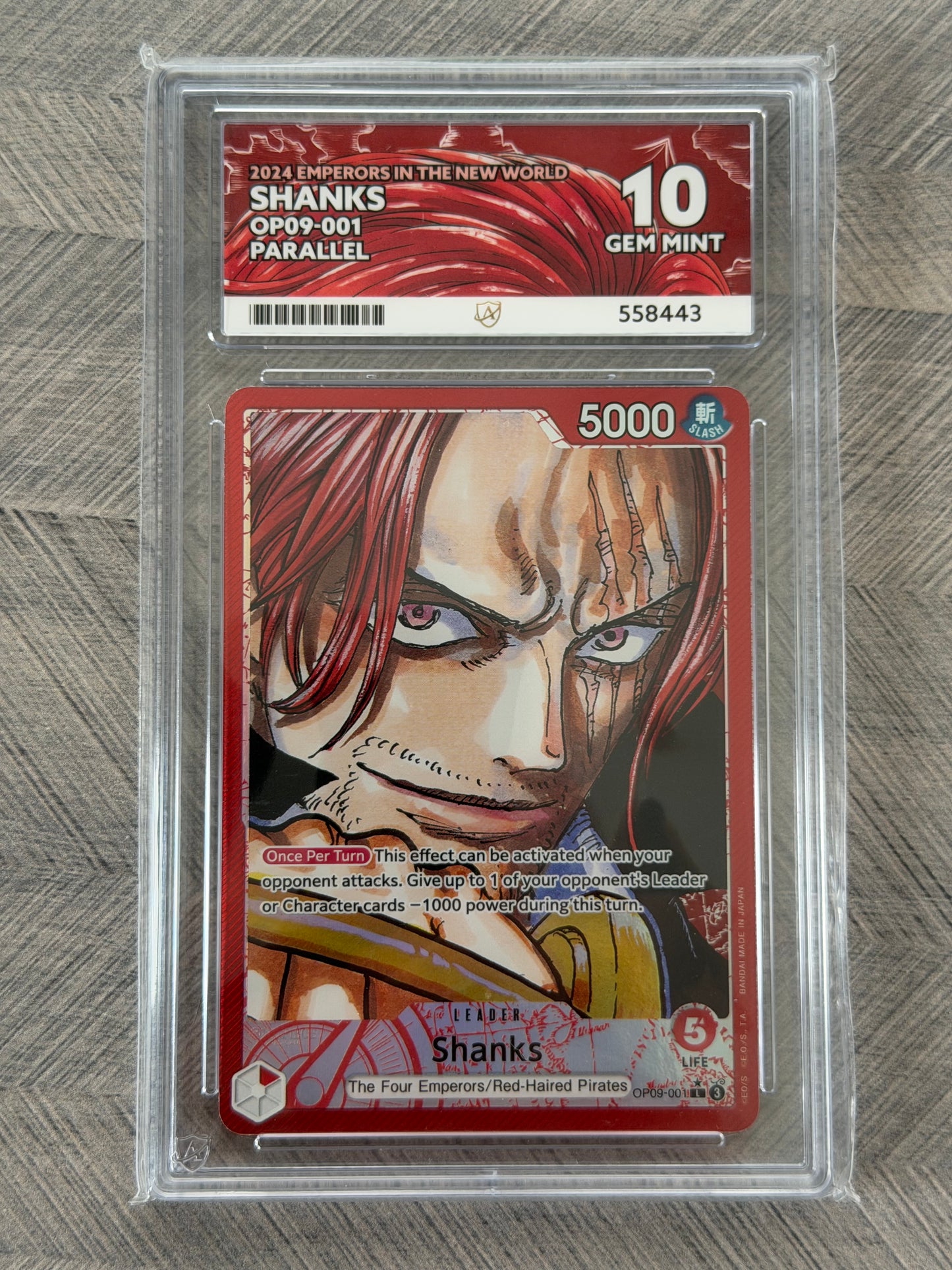 Shanks OP09-001 Leader Alt Art English - One Piece Gem Mint 10 Ace Grading