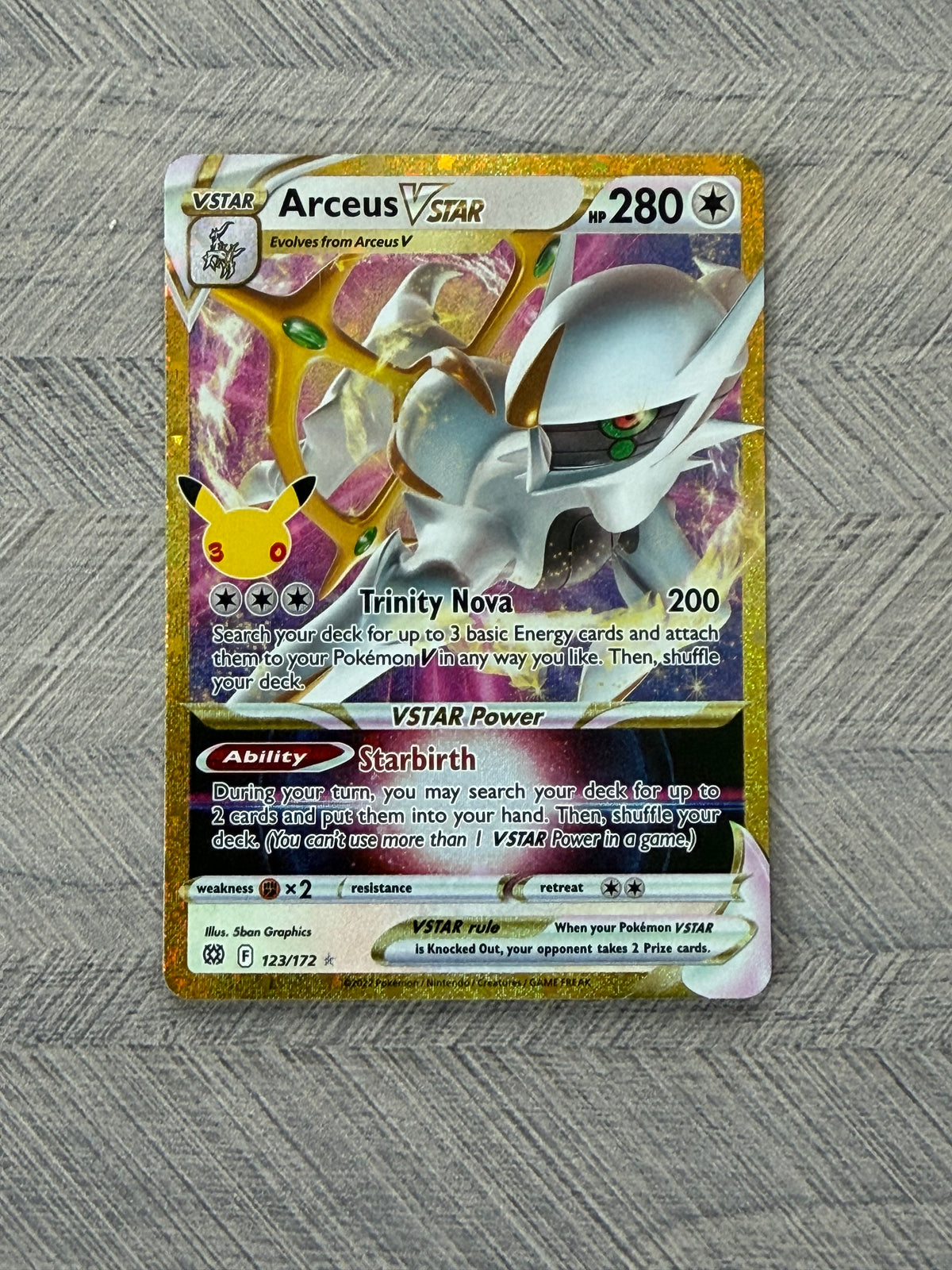 Arceus VSTAR 123/172 Classic Collection 30th Celebration Pokémon Card - English