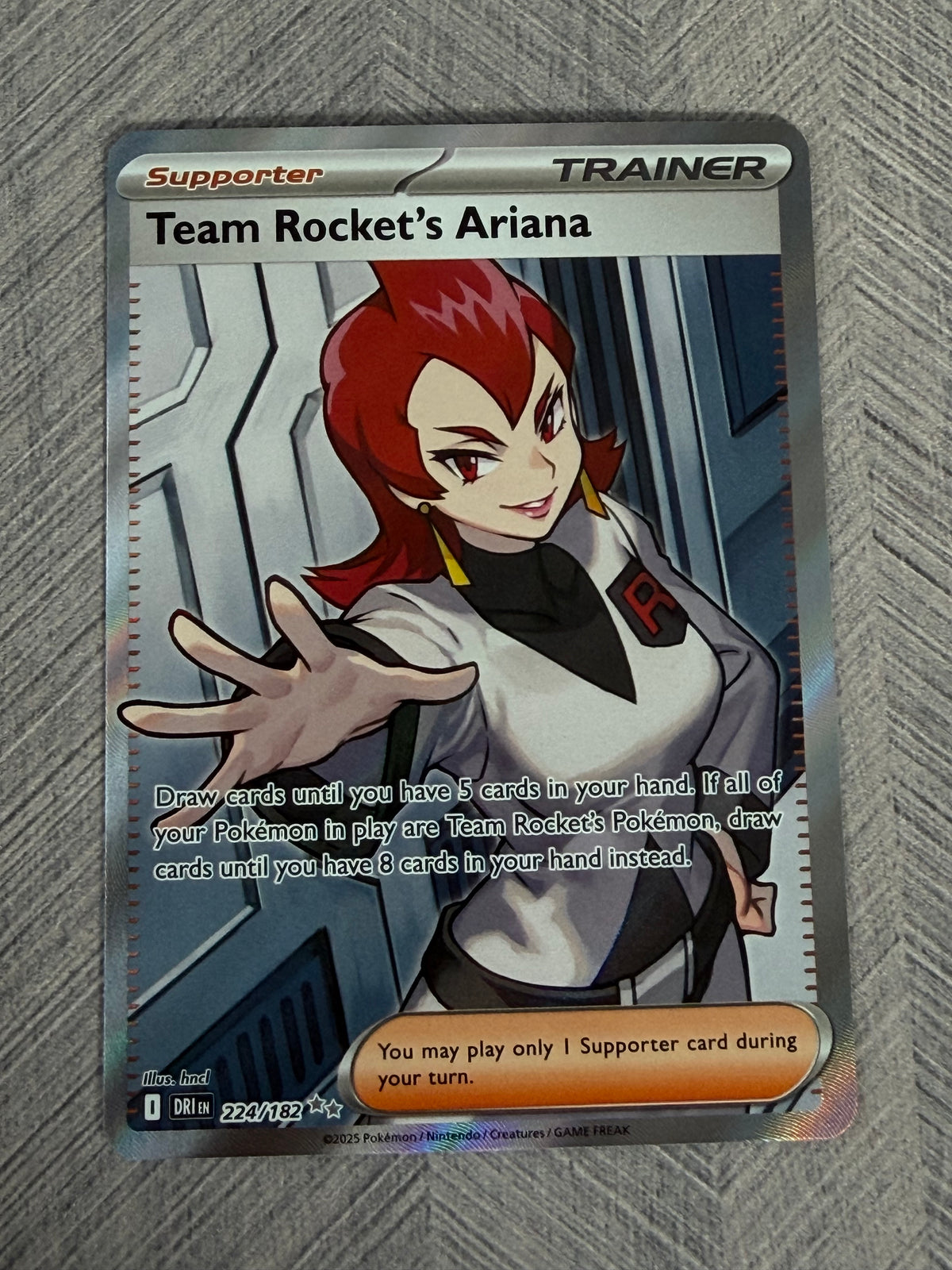 Team Rocket's Ariana 224/182 Full Art Destined Rivals Pokémon Card - English