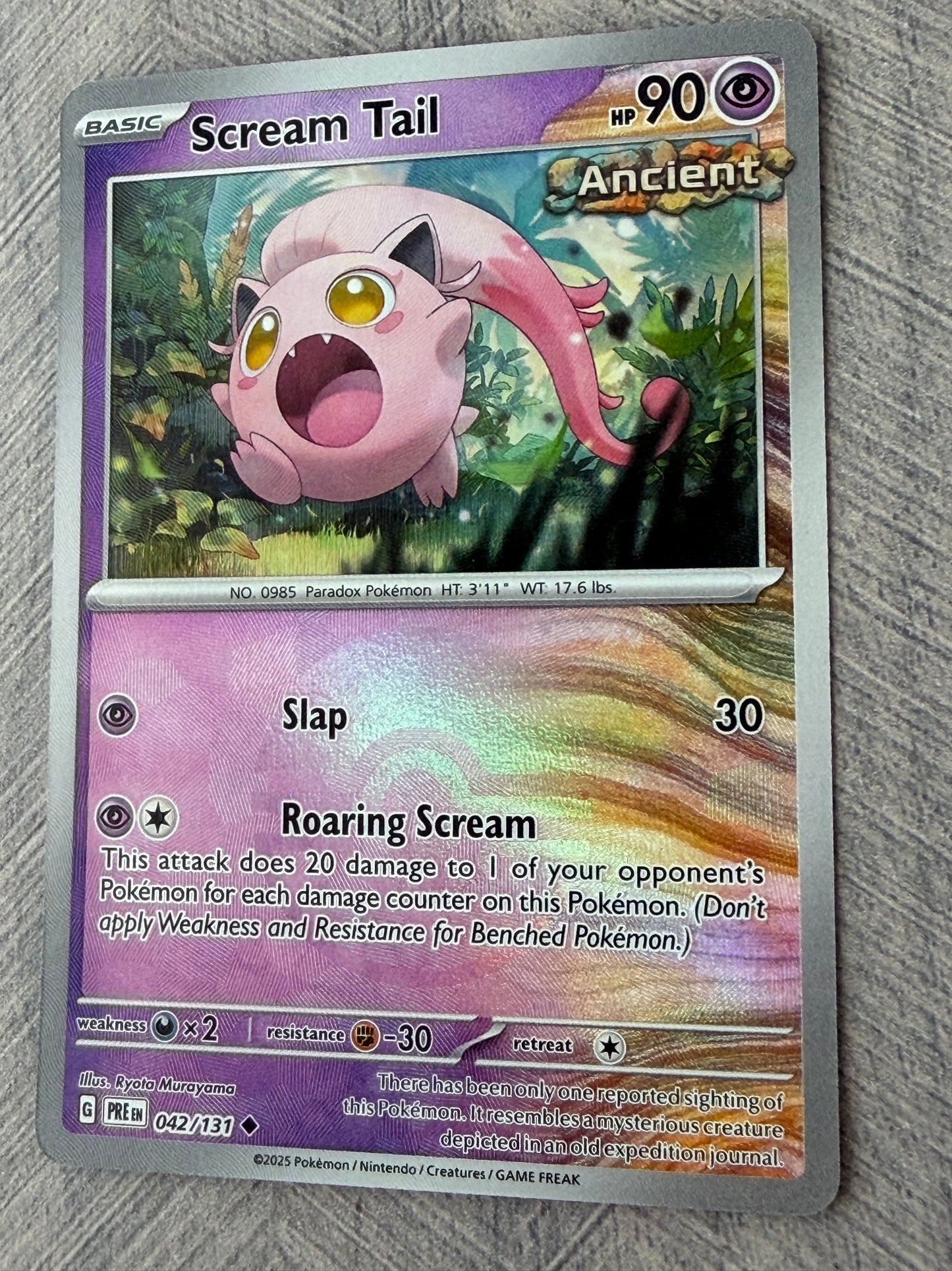 Scream Tail 042/131 Poke Ball Rev Holo Prismatic Evolutions Pokémon Card - English