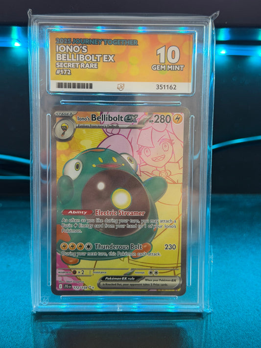 Iono's Bellibolt EX 172/159 - Journey Together - Gem Mint 10 Ace Grading Card
