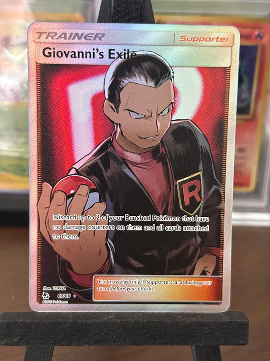 Giovanni's Exile Full Art 67/68 Hidden Fates Pokémon Card - English