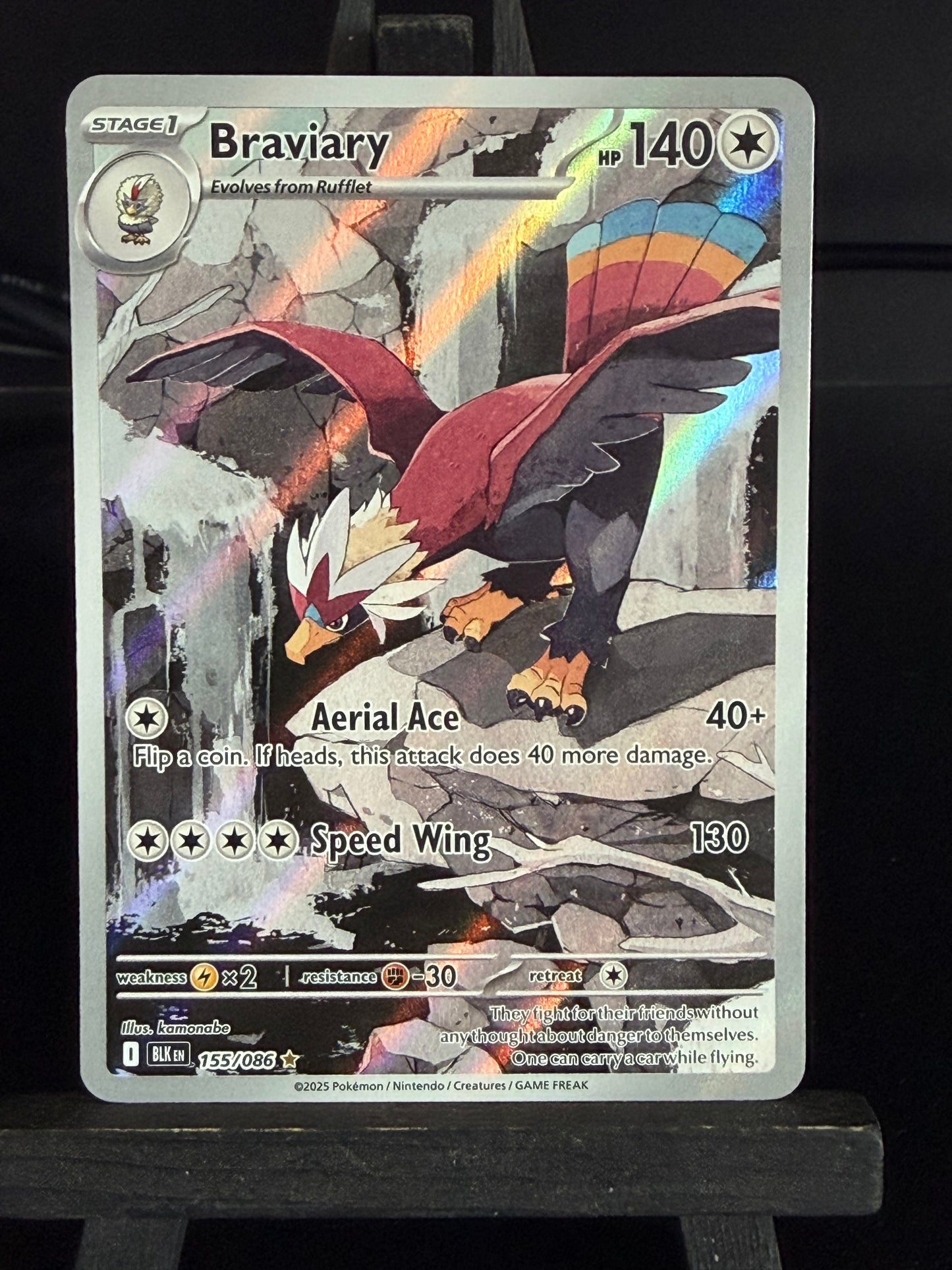Braviary 155/086 IR Black Bolt Pokémon Card - English