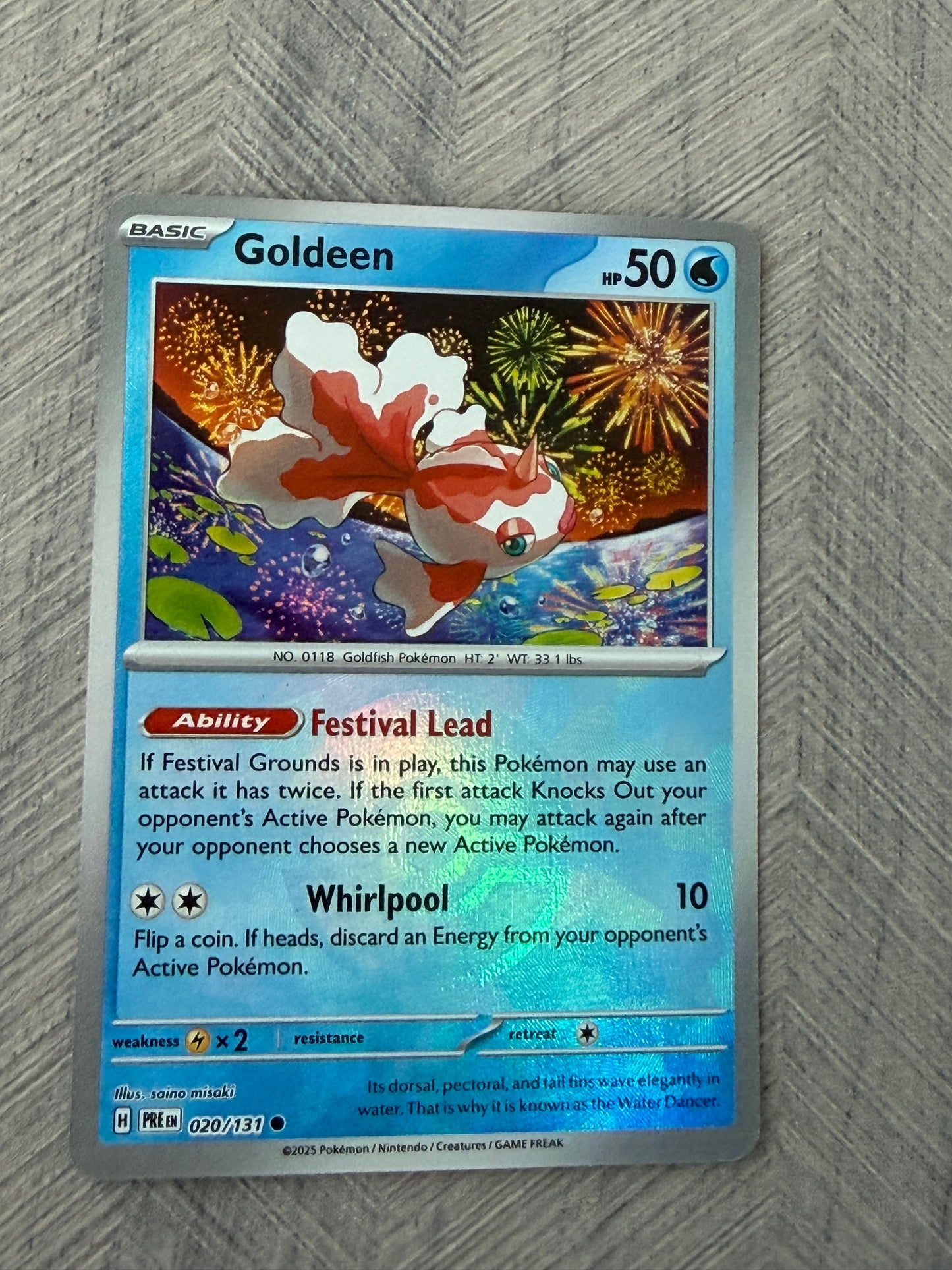 Goldeen 020/131 Poke Ball Rev Holo Prismatic Evolutions Pokémon Card - English