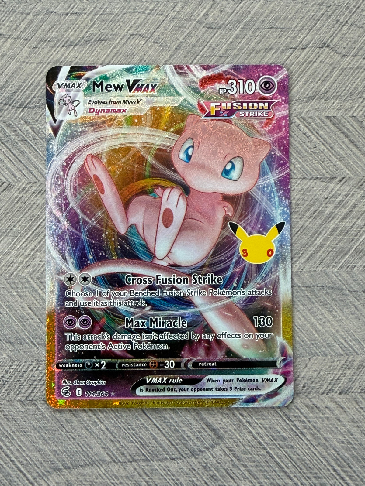 Mew VMAX 114/264 Classic Collection 30th Celebration Pokémon Card - English