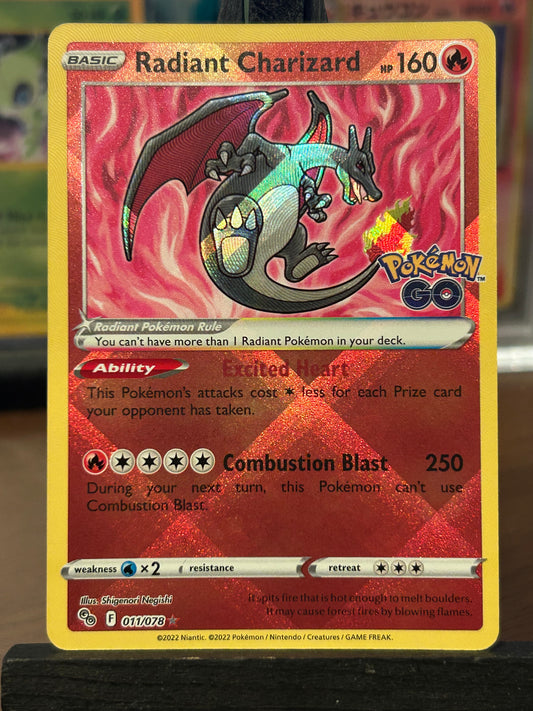 Radiant Charizard 011/078 Pokémon Go Pokémon Card - English