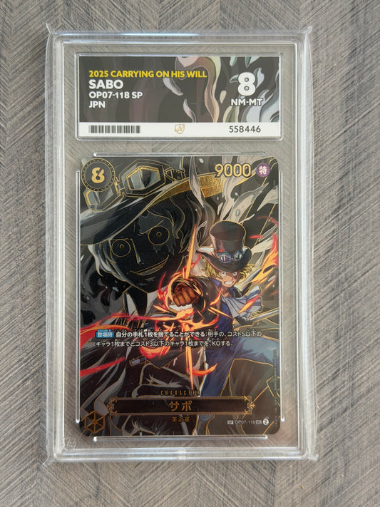 Sabo SP OP07-118 SP SEC - Carrying on His Will - NM-MT 8 Ace Grading Card