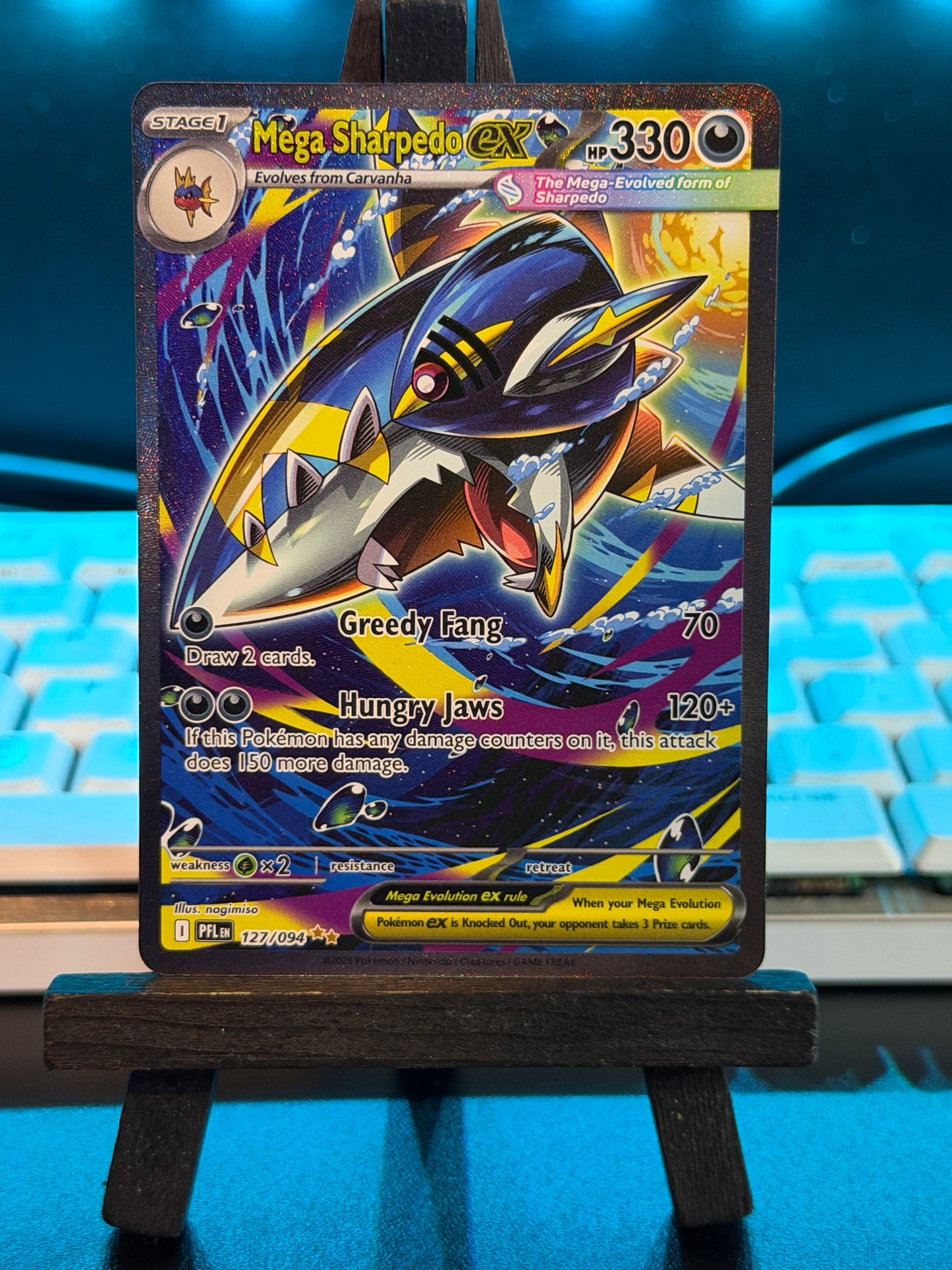 Mega Sharpedo SIR 127/094 Phantasmal Flames Pokémon Card - English