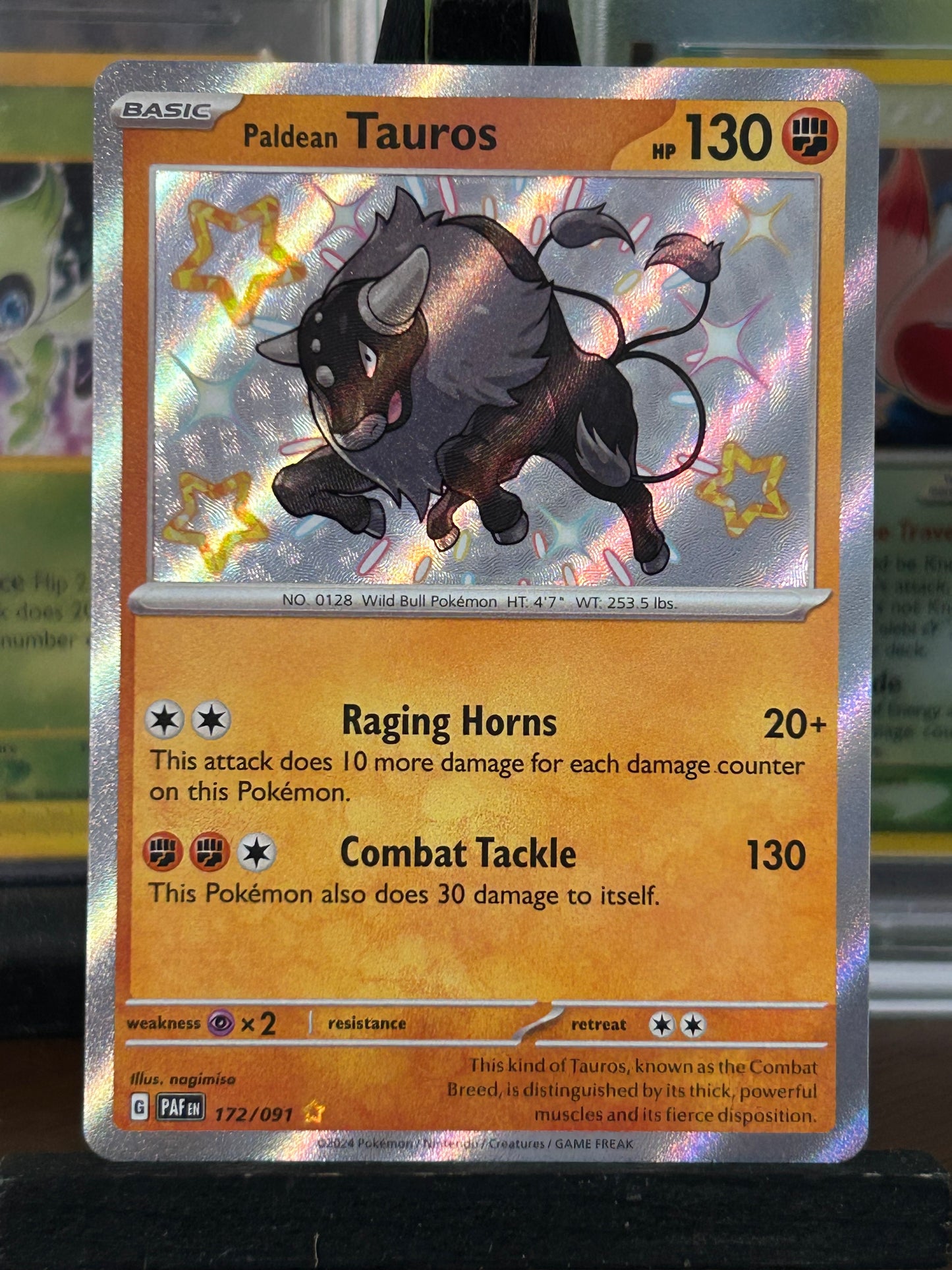 Paldean Tauros Baby Shiny 172/091 Paldean Fates Pokémon Card - English