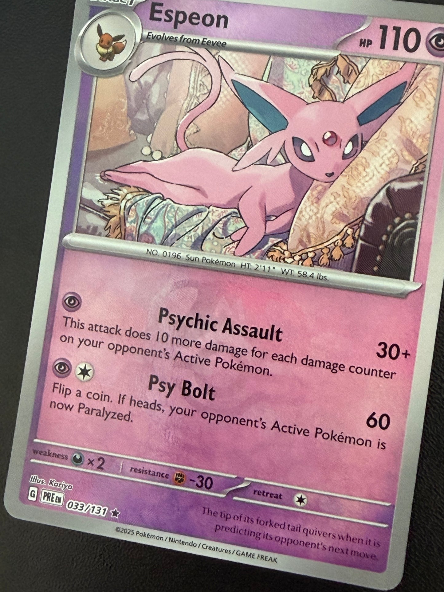 Espeon 033/131 Masterball Prismatic Evolutions Pokémon Card - English