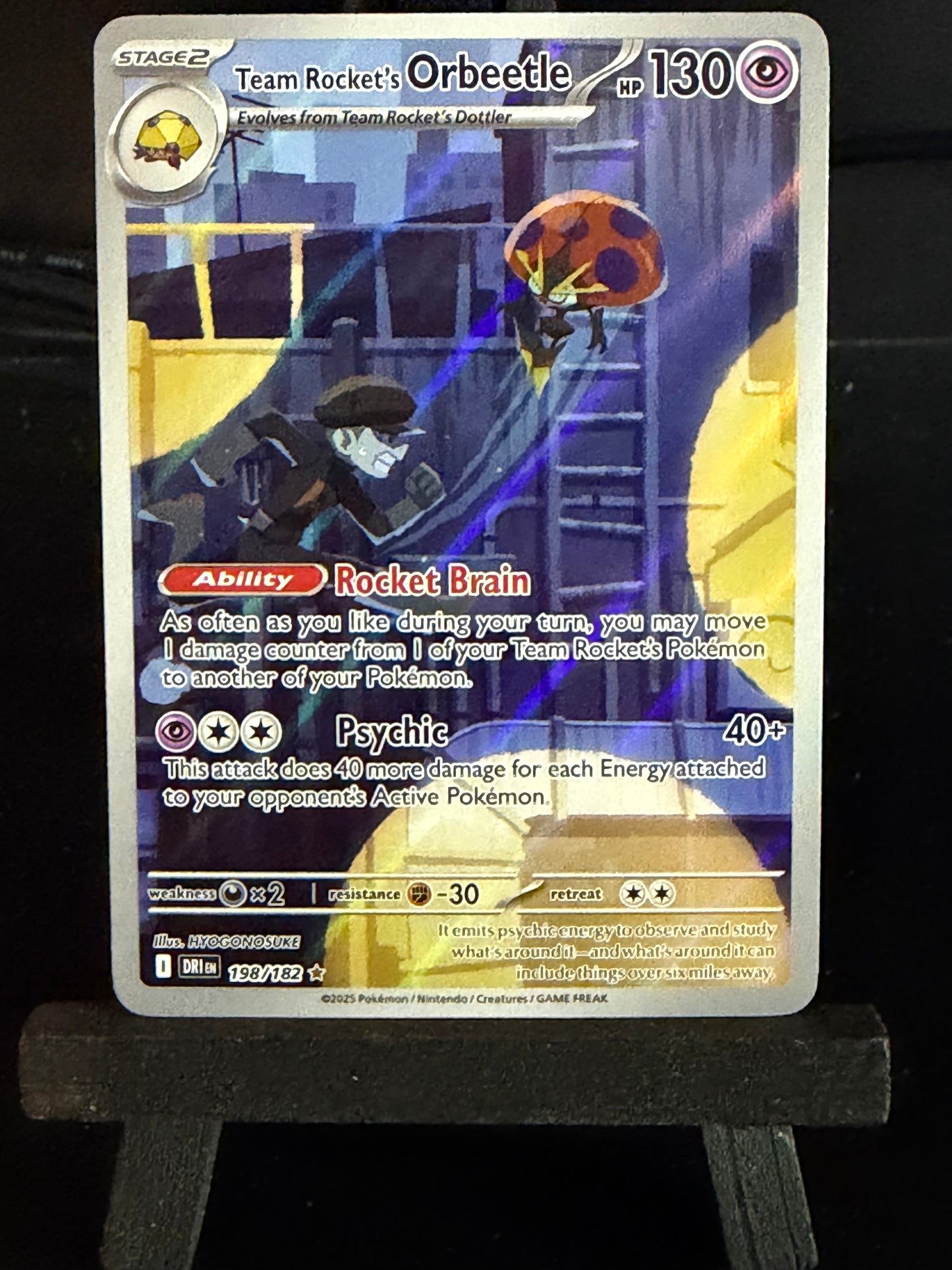 Team Rocket's Orbeetle 198/182 IR Destined Rivals Pokémon Card - English