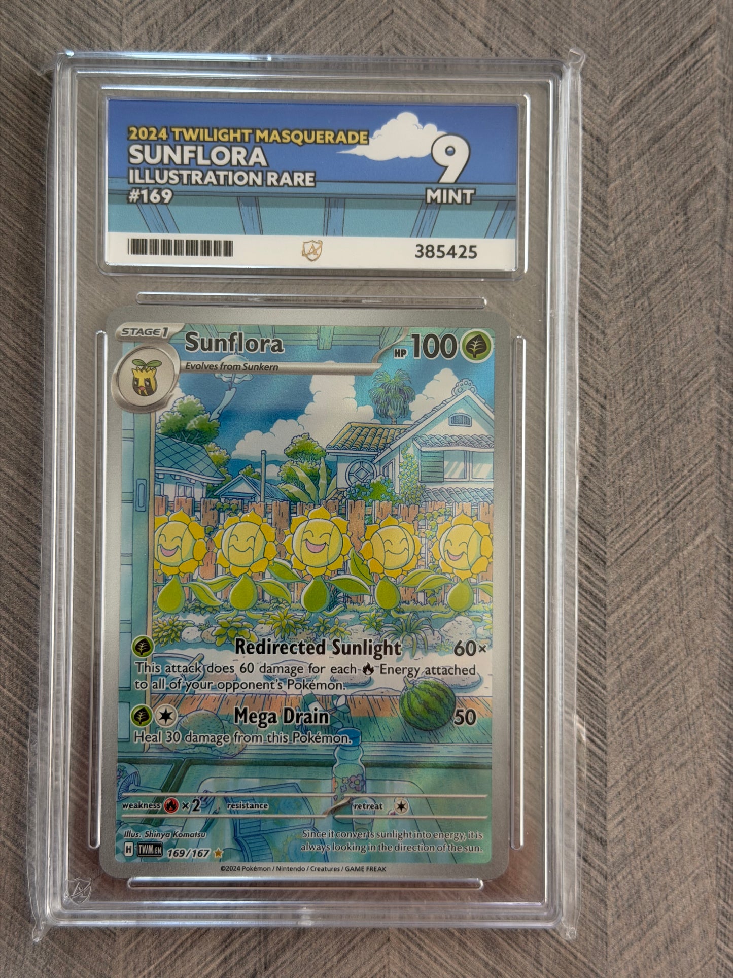 Sunflora 169/167 IR Twilight Masquerade - Mint 9 Ace Grading Card - English
