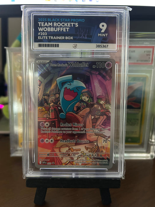 Team Rocket's Wobbuffet - SVP 203 - Black Star Promo - Mint 9 Ace Grading Card