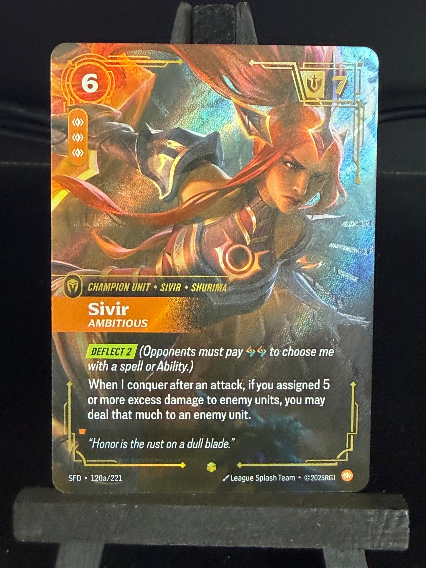 Sivir - Ambitious 120a/221 Alt Art Spiritforged Riftbound Card