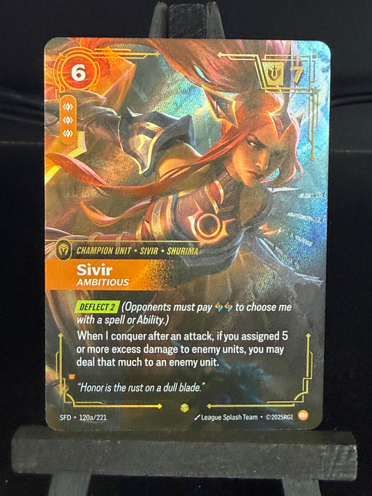 Sivir - Ambitious 120a/221 Alt Art Spiritforged Riftbound Card