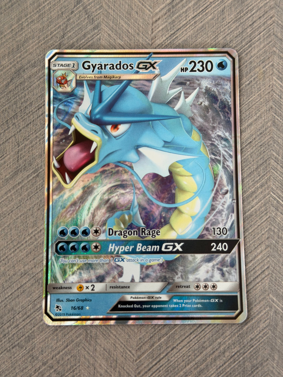 Gyarados 16/68 GX Hidden Fates Pokémon Card - English