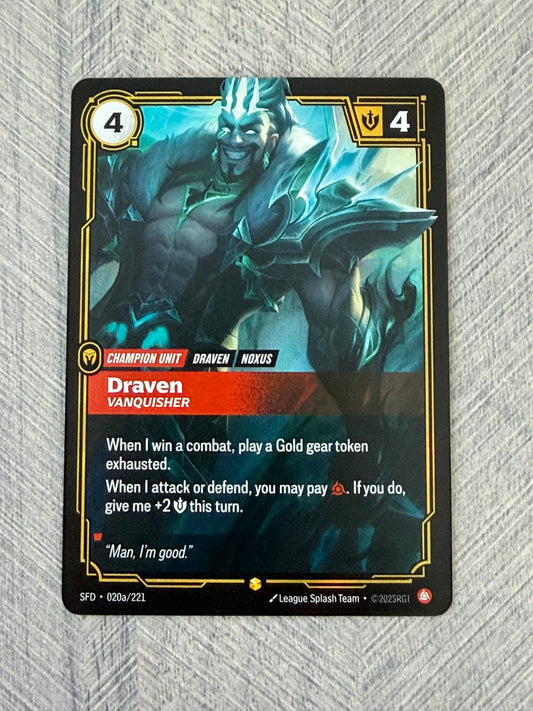 Draven 020a/221 Alt Art Spiritforged Riftbound Card