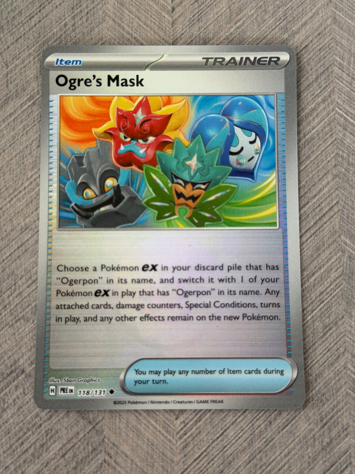 Ogre's Mask 118/131 Poke Ball Rev Holo Prismatic Evolutions Pokémon Card - English