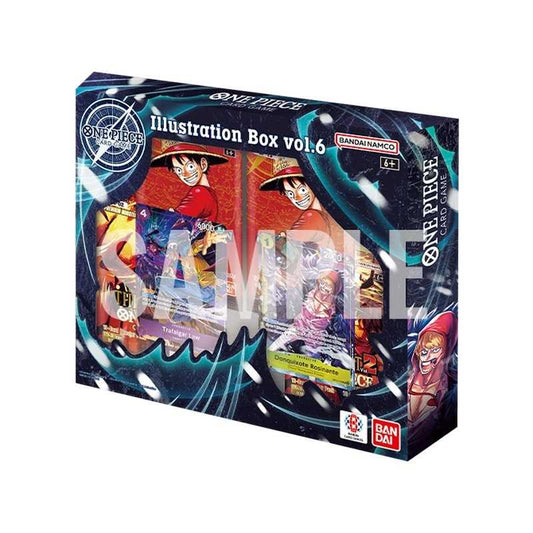 one piece trading card game illustration box with additional special art promo cards featuring Dracule Mihawk and Perona One Piece Illustration Box