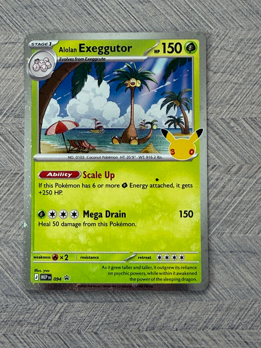 Alolan Exeggutor MEP 094 Black Star Promo 30th Celebration Pokémon Card - English