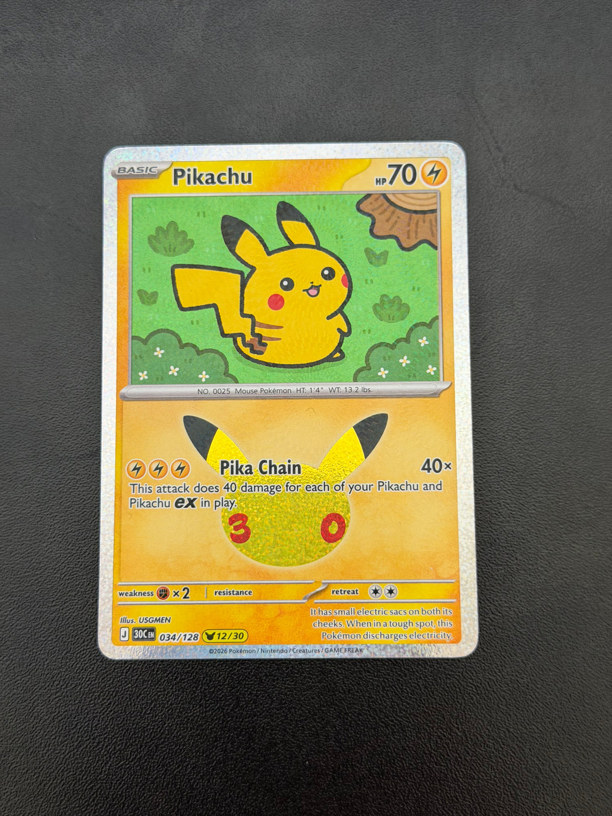 Pikachu 30th Celebration Single Cards - English