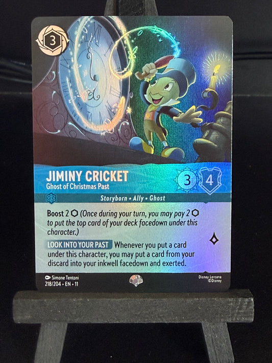 Jiminy Cricket - Ghost of Christmas Past 218/204 Epic Wintrerspell Disney Lorcana Card