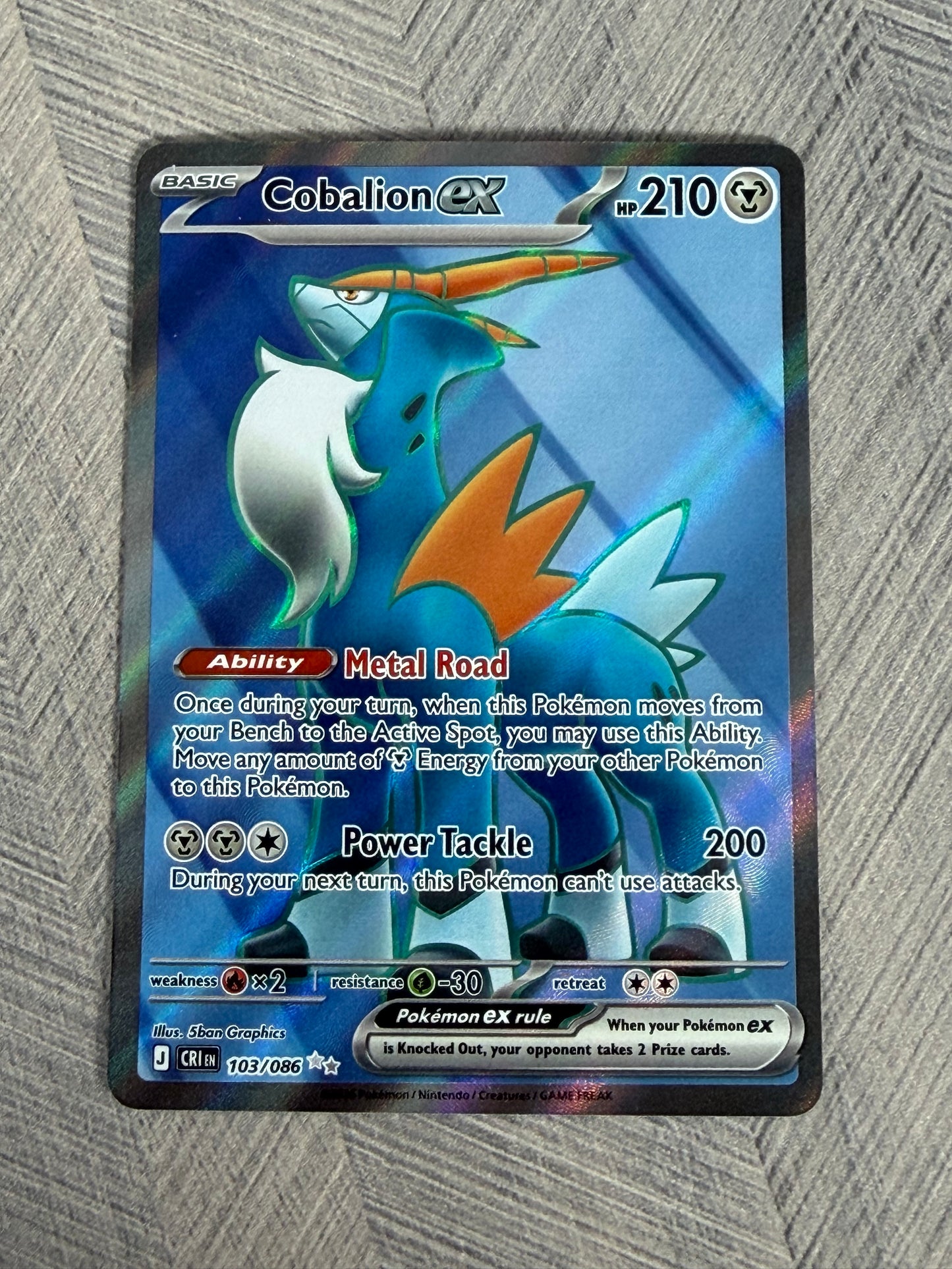 Cobalion 103/066 Full Art Chaos Rising Pokémon Card - English