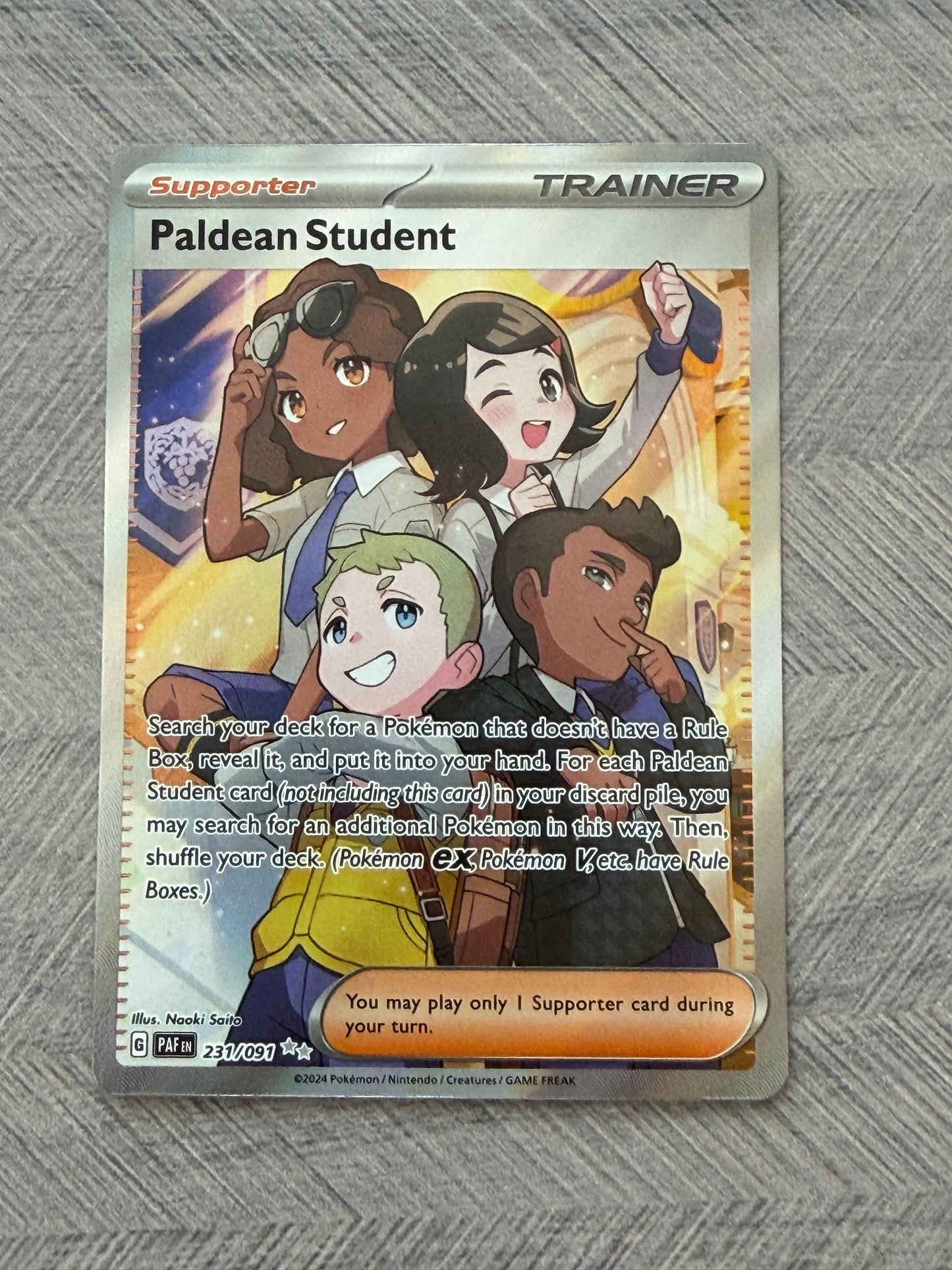 Paldean Student 231/091 Full Art Paldean Fates Pokémon Card - English