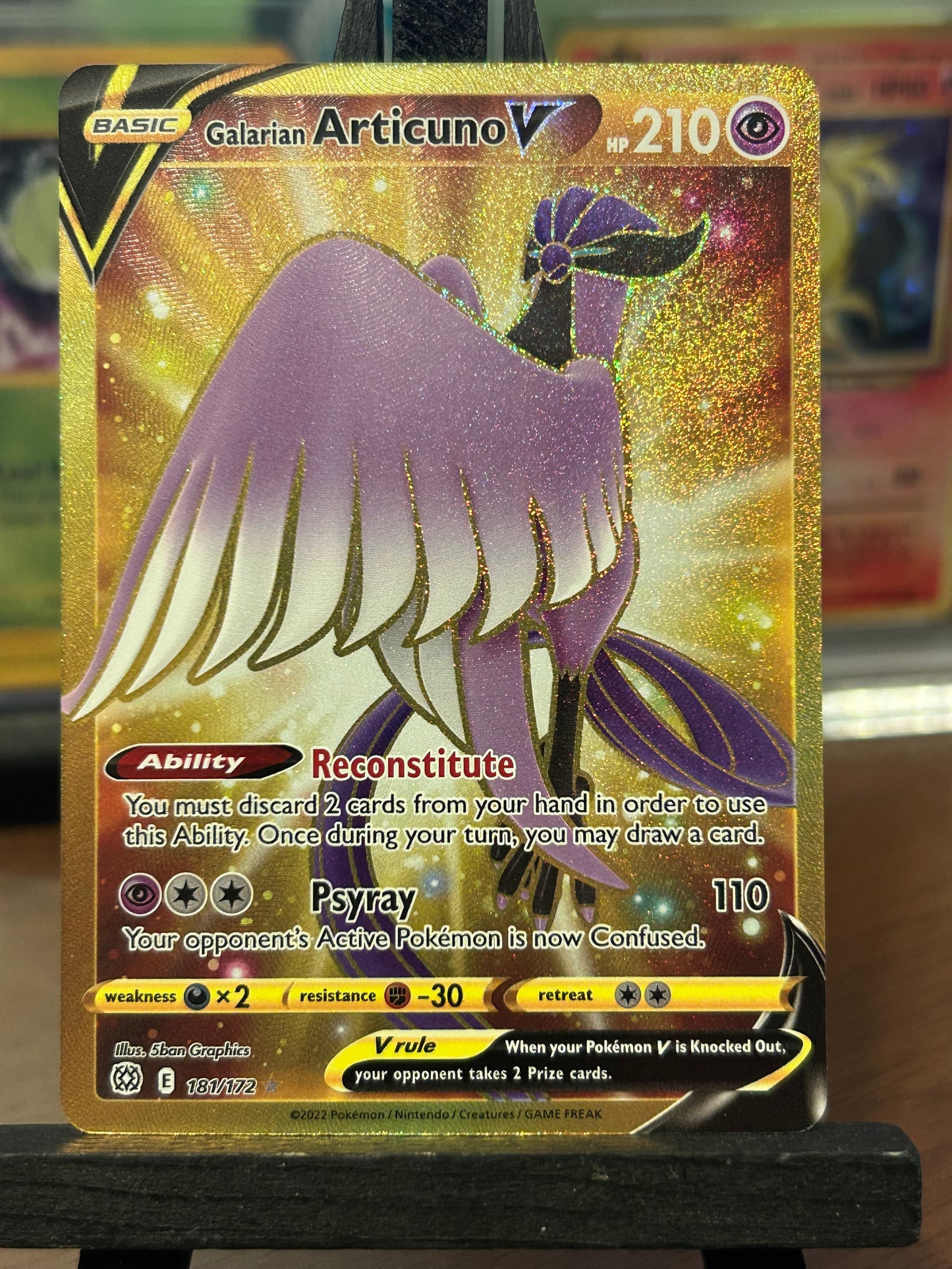 Galarian Articuno V Gold 181/172 Brilliant Stars Pokémon Card - English