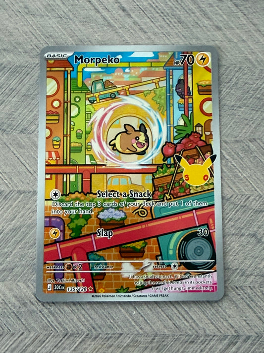 Morpeko 135/128 IR 30th Celebration Pokémon Card - English