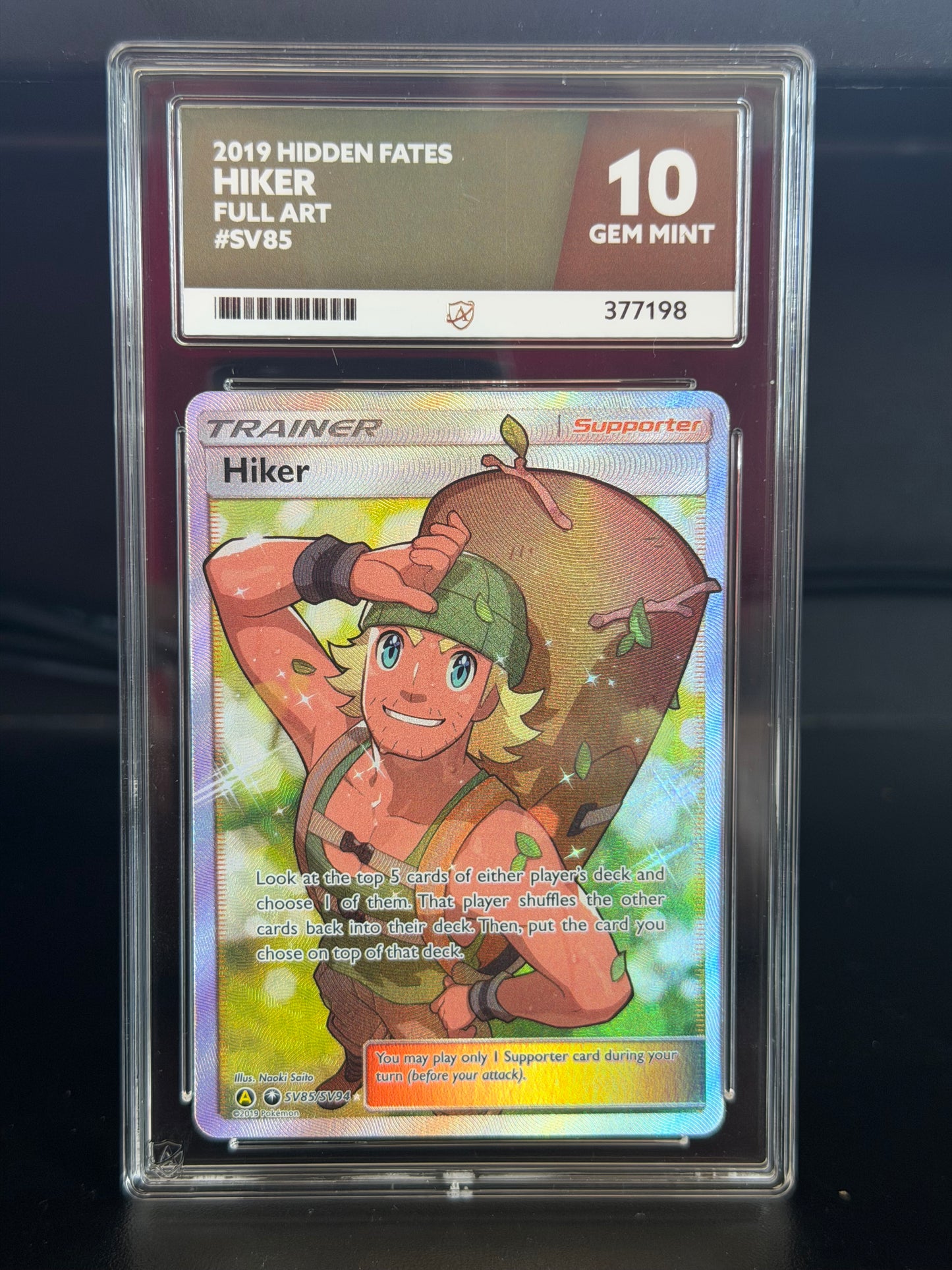 Hiker SV85/SV94 - Hidden Fates Gem Mint 10 Ace Grading Card