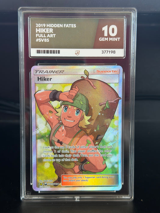 Hiker SV85/SV94 - Hidden Fates Gem Mint 10 Ace Grading Card