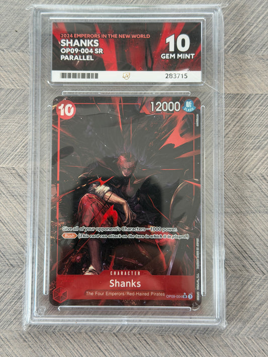 Shanks OP09-004 SR Alt Art English - One Piece Gem Mint 10 Ace Grading