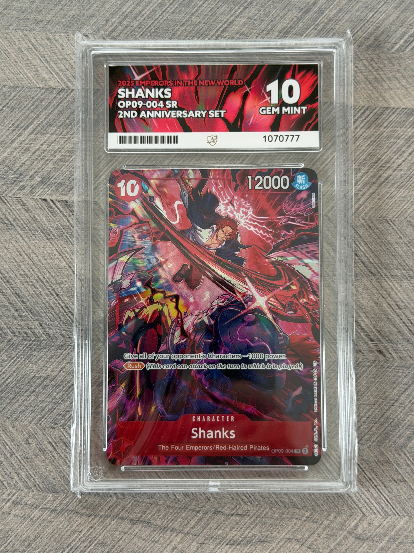 Shanks OP09-004 SR 2nd Anniversary Set English - One Piece Gem Mint 10 Ace Grading