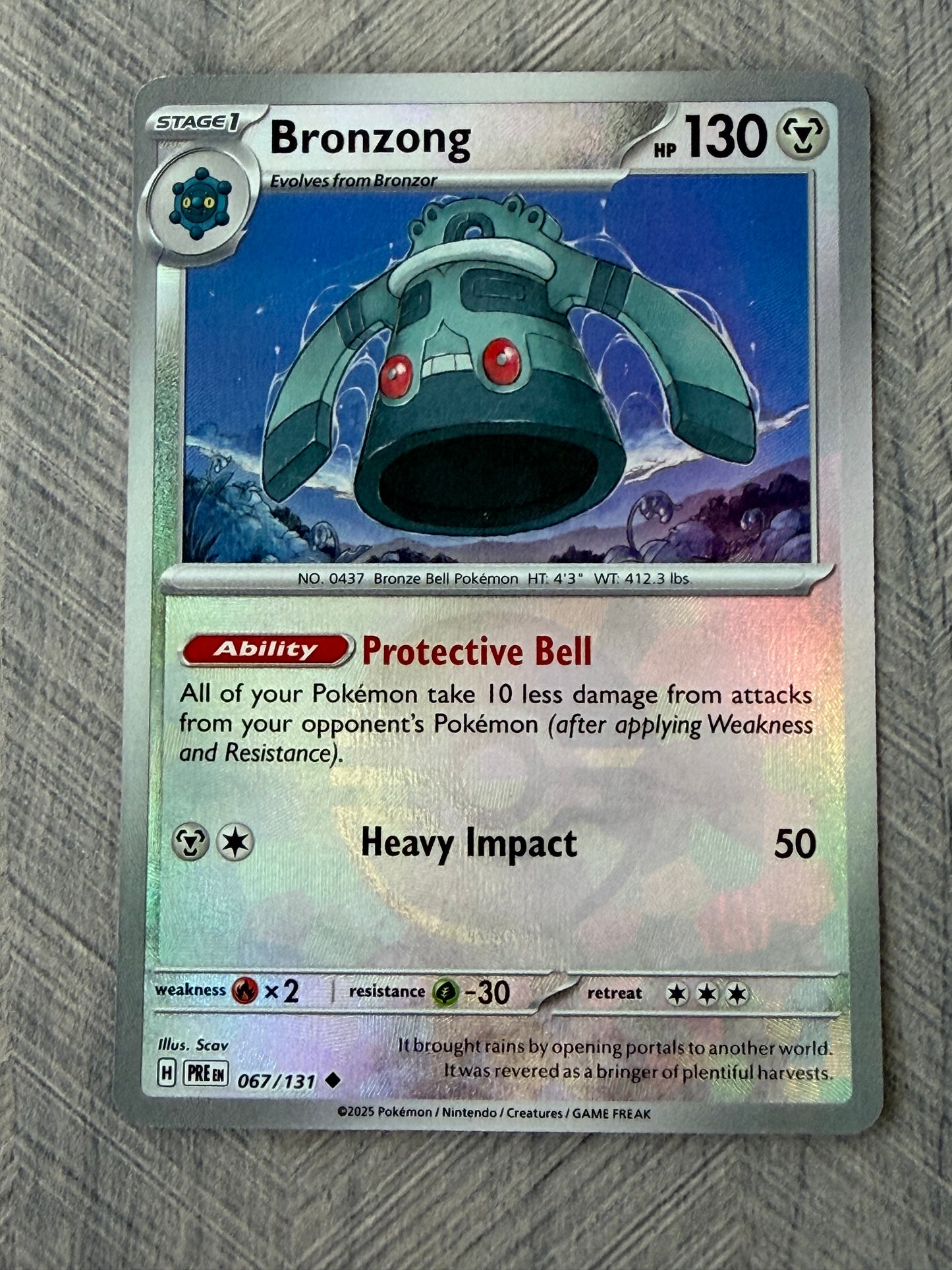 Bronzong 067/131 Poke Ball Rev Holo Prismatic Evolutions Pokémon Card - English