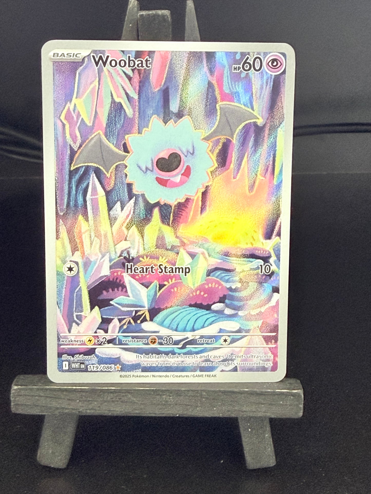 Woobat 119/086 IR White Flare Pokémon Card - English