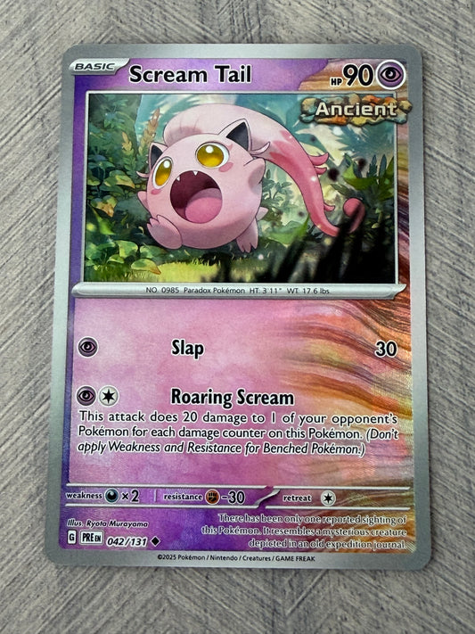 Scream Tail 042/131 Poke Ball Rev Holo Prismatic Evolutions Pokémon Card - English
