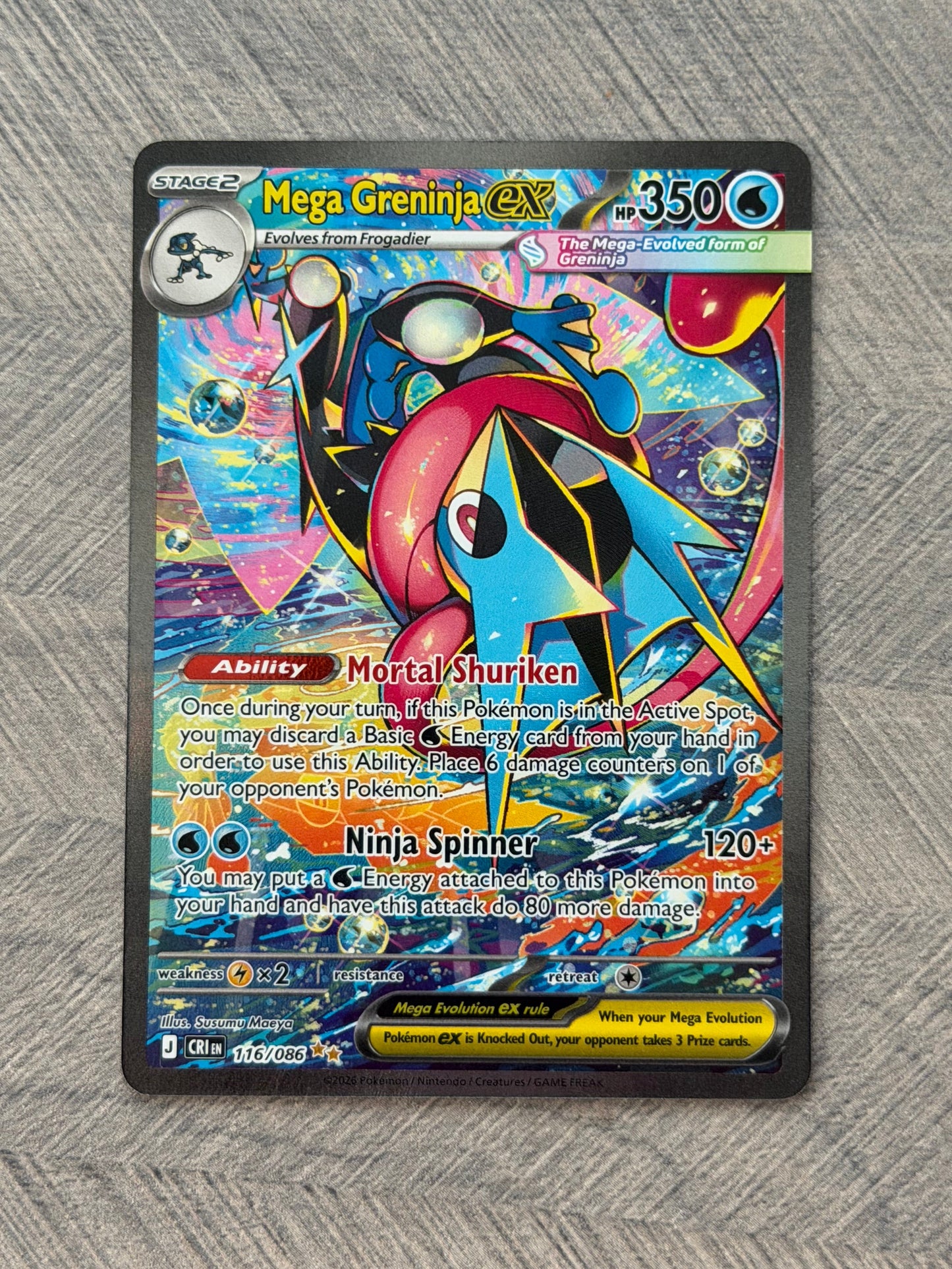 Mega Greninja EX 116/066 SIR Chaos Rising Pokémon Card - English