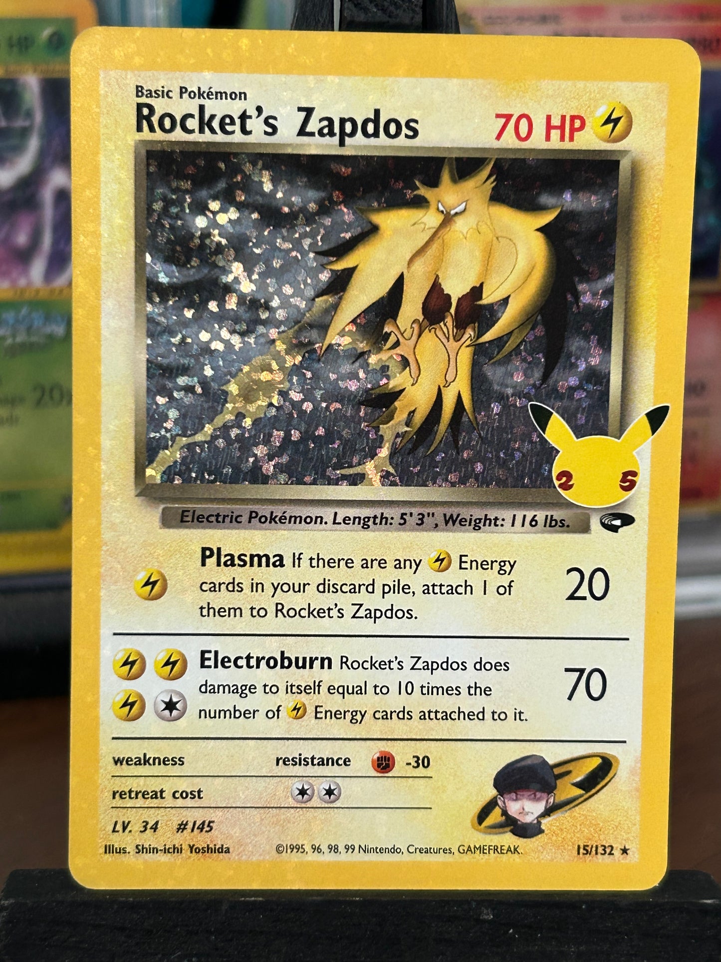 Rocket's Zapdos Classic Collection 15/132 Celebrations Pokémon Card - English