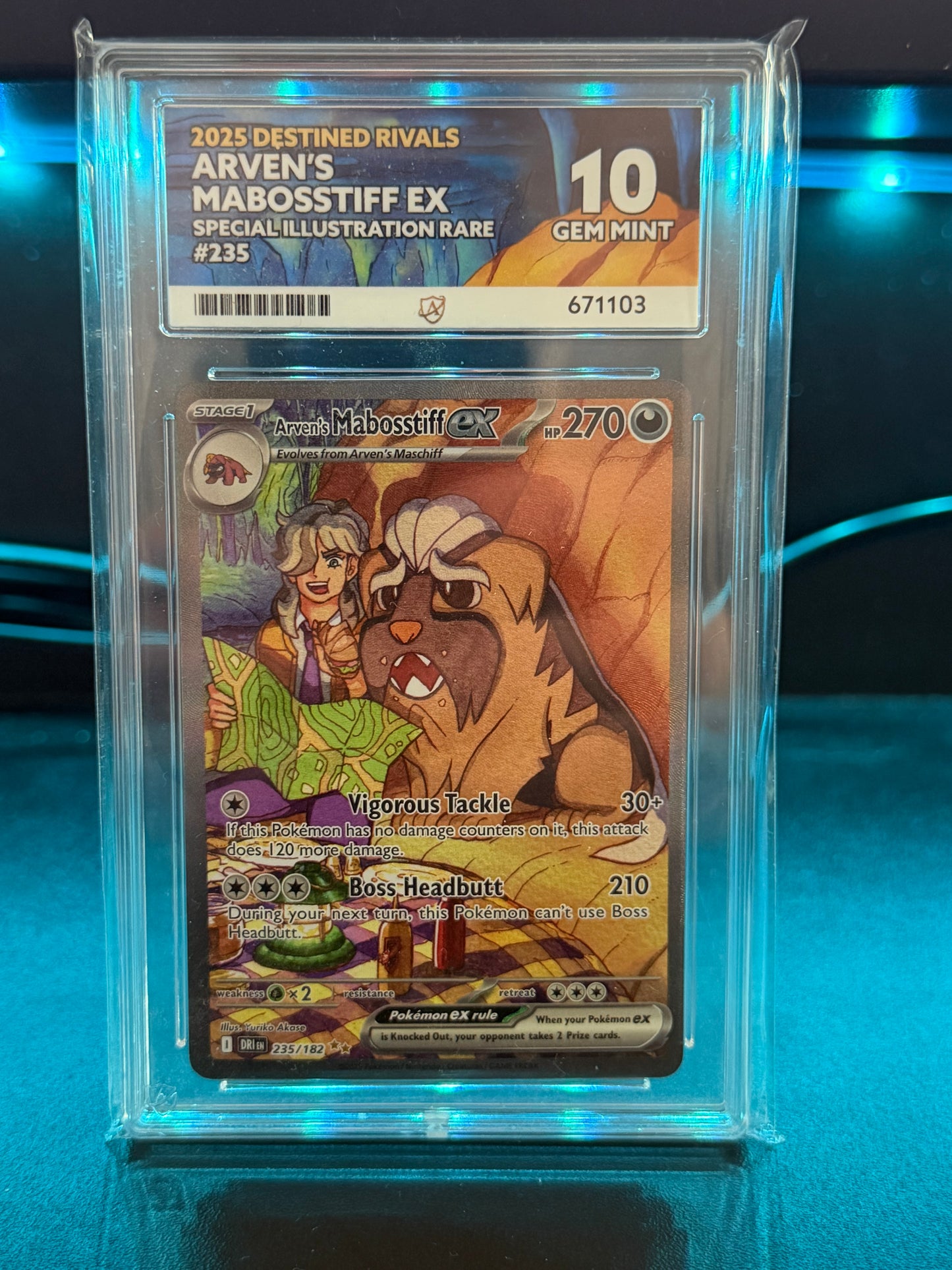 Arven's Mabosstiff EX - 235/182 - Destined Rivals - Gem Mint 10 Ace Grading Card