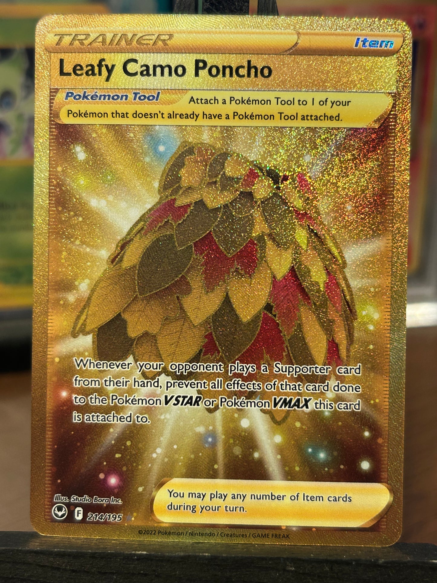 Leafy Camo Poncho Gold 214/195 Silver Tempest Pokémon Card - English