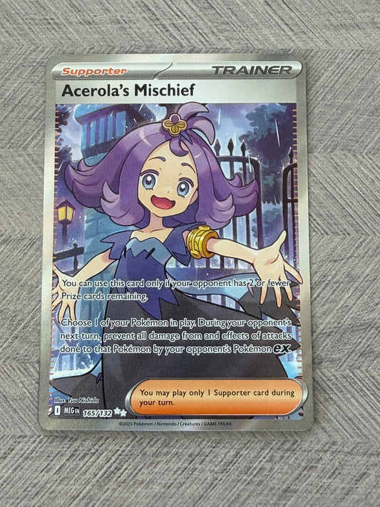 Acerola's Mischief 165/132 Full Art Mega Evolution Pokémon Card - English