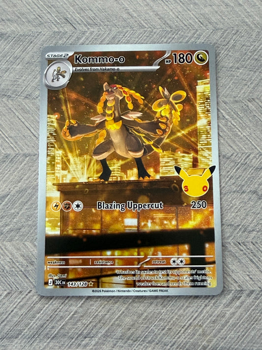 Kommo-o 143/128 IR 30th Celebration Pokémon Card - English