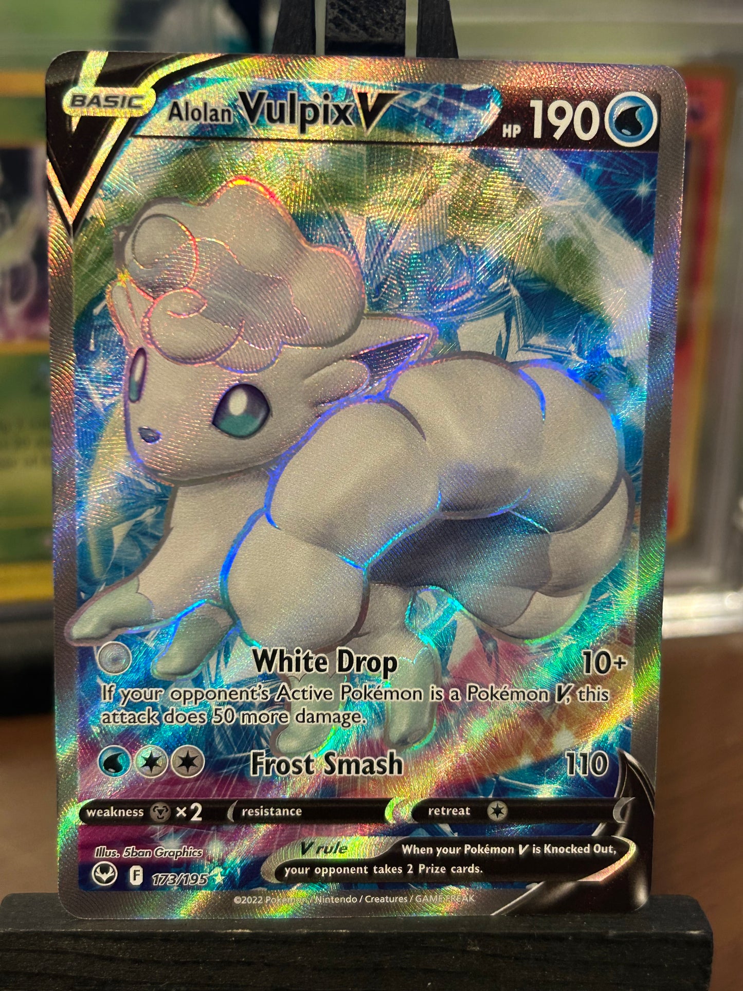 Alolan Vulpix V Full Art 173/195 Silver Tempest Pokémon Card - English